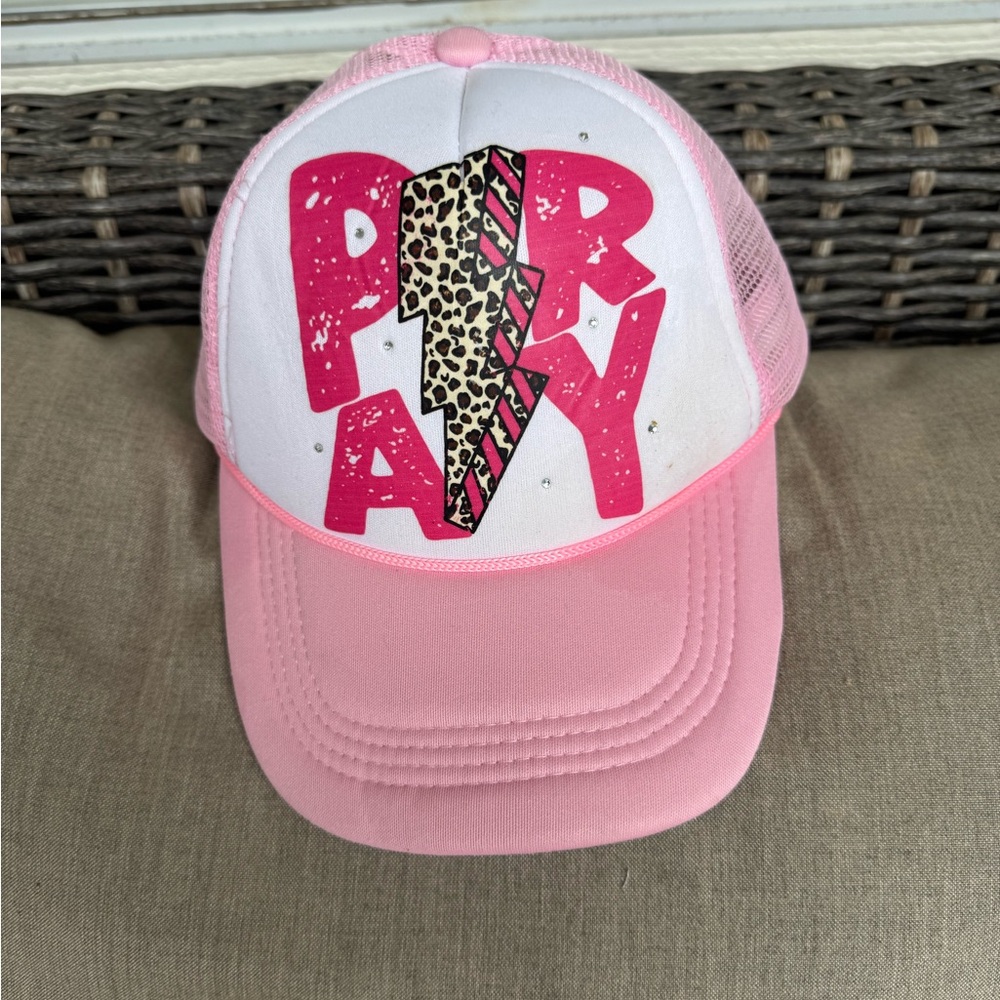 Pink & White, Party, Hat with Leopard Print